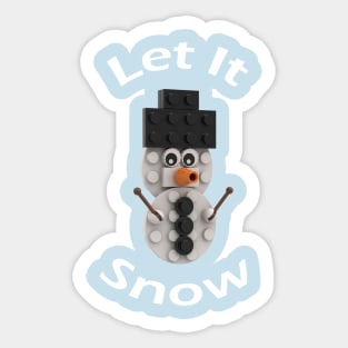 Let It Snow - Brick Snowman Sticker